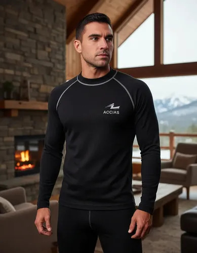Conjunto Termico Frizado Camiseta Calza Primera Piel Accias Xl/xxl Negro